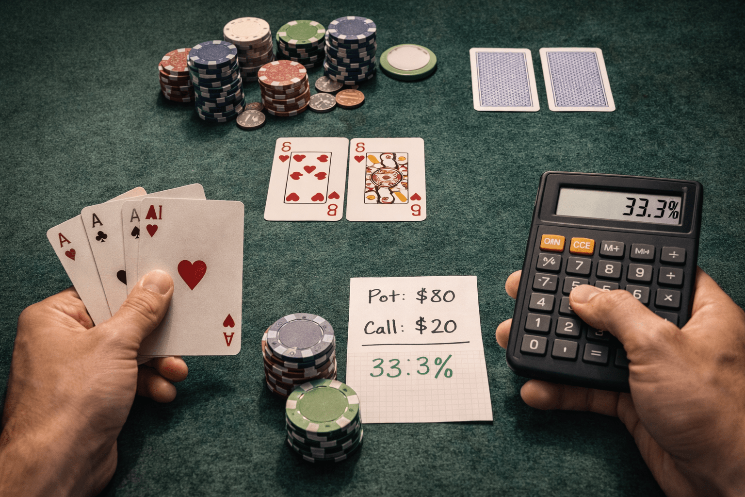 Pot odds u pokeru: zašto matematika odlučuje između call i fold